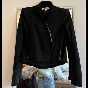Helmut Lang Black Cropped Biker Moto Jacket